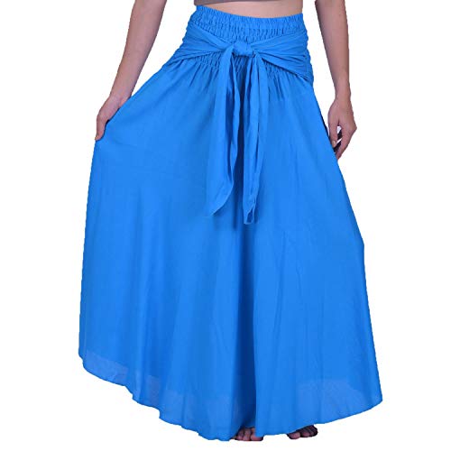 Lofbaz Women's Long Bohemian Maxi Skirt Hippie Gypsy Boho Dress - Blue #35 OS4