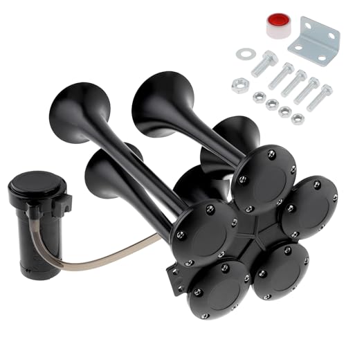 Bocina neumática de 185dB para barcos y coches con compresor de 12V de cinco trompetas 7