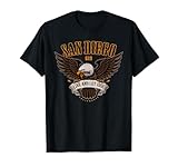 San Diego 619 Area Code and Eagle For Motorcycle Enthusiast T-Shirt