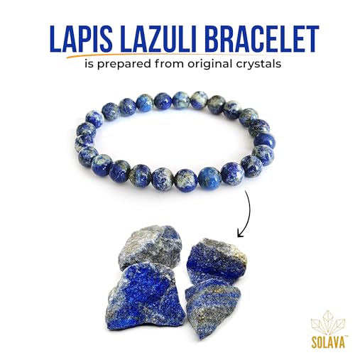 Original Lapis Lazuli Bracelet with Lab Certificate for Men and Women - Natur...