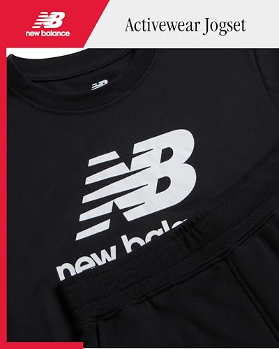 New Balance Boys Joggers Set - 2 Piece Short Sleeve Graphic Tee and Fleece Joggers for Boys - Athletic Pants Set (Sizes 8-20)2