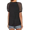MIHOLL-Womens-Lace-Short-Sleeve-V-Neck-Shirts-Loose-Casual-Tops-Tee-Shirt MIHOLL Women's T Shirt Lace Short Sleeve V Neck Shirts Loose Casual Summer Tunic Tops