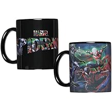 Seven Times Six Marvel Spiderman Miles Morales Spider-Gwen Heat Reactive Color Changing Tea Coffee Mug Cup