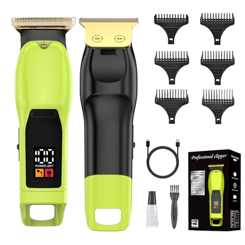 Elehomyou Beard Trimmer for Men, Rechargeable Cordless Hair Clipper with LED Display & Hangable...