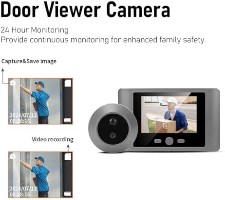 2.8 Inch Digital Door Viewer Video Doorbell Peephole Camera Night Vision PIR Motion Detection for Apartment Front Door Security