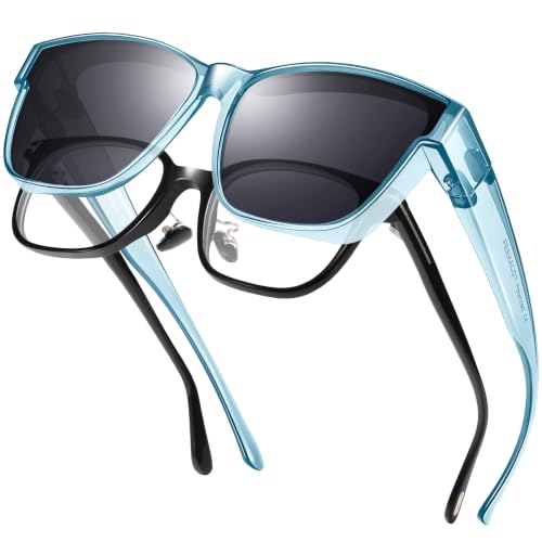 Image of Polarized Sunglasses Fit Over Glasses for Women Men, Oversized Square Sun Glasses UV400 Protection