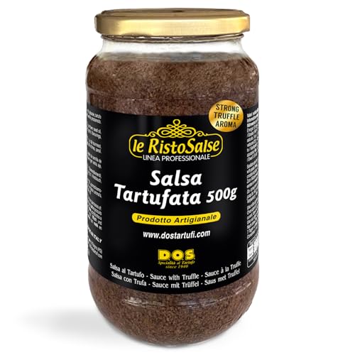 Salsa Tartufata Professionale 500g Gusto Intenso | Artigianale Umbra con Tartufo Estivo | Senza Glutine | Per Pasta, Carne, Pizza | salsa al Tartufo | D.O.S Tartufi