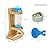 Hamster Water Bottle with Stand, Adjustable Wooden Small Animal Water Dispenser Stand Guinea Pig Water Bottle With Hamster Bowls and plastic spoon for Guinea Pig Rat Hamster Gerbil Chinchilla (125ML)