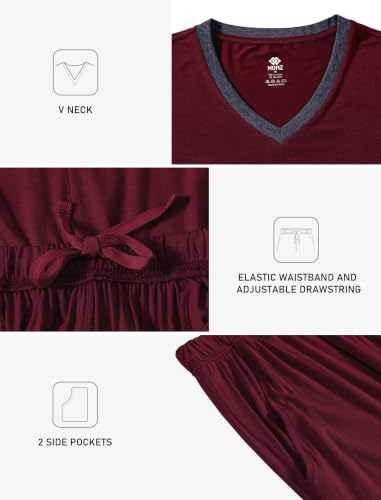 Image of JINSHI Men's Pajama Sets Soft Lightweight Sleepwear Nightwear with Pocket