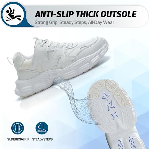 Image of Breathable Steel Toe Sneakers for Women Lightweight Puncture Proof Work Shoes Non Slip Safety Tennis Shoes Comfortable for Construction Industrial Warehouse