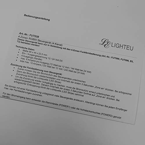 LIGHTEU®, 2.4GHz Wireless WiFi Control LED RGBW Strips Controller WLAN 12-24V Max. Output 10A, Milight Miboxer FUT038