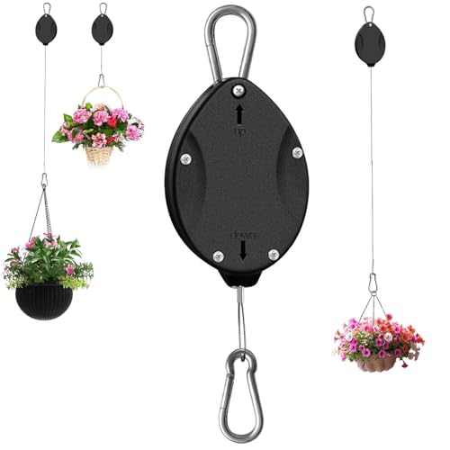 Zhixifan Gancio regolabile per piante, retrattile automatico, per piante sospese, cesti per fiori, vasi, casette per uccelli