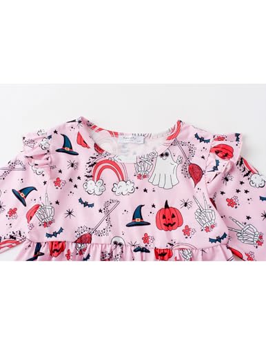 Image of Yekaty Girls Clothes Ruffle Shoulder High Low Hem Long Sleeve Top and Floral Pants 2 Piece Fall Outfits Clothing Set