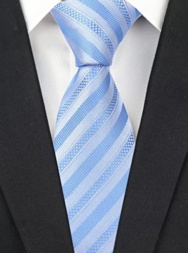Image of Elfeves Men's Modern Striped Patterned Formal Ties College Daily Woven Neckties