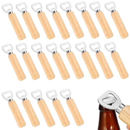 SVUPUE 50 Stück Flaschenöffner Holz, Bieröffner, Flaschenöffner mit Holzgriff Holz, Geschenk für Männer und Bierliebhaber
