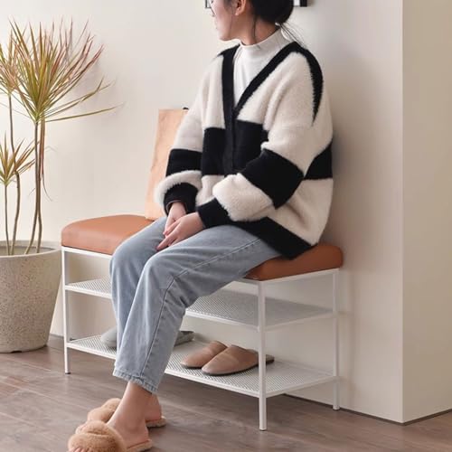 Tabouret à chaussures d'entrée ergonomique en tissu