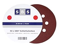 50 Stück | SBS® Schleifscheiben | ø 125 mm | 8 Loch | Korn 80 | für Exzenter-Schleifer