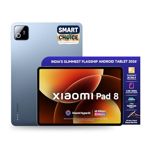 Image of XIAOMI Pad 8 [Smartchoice] Flagship Snapdragon 8s Gen 4 |11.2 inch 3.2K Display | 12GB, 256GB | Ultra Slim Metal Design | 9200mAh Battery | 68 Bn+ Colours HyperAI | Wi-Fi 7 | Titanium Blue