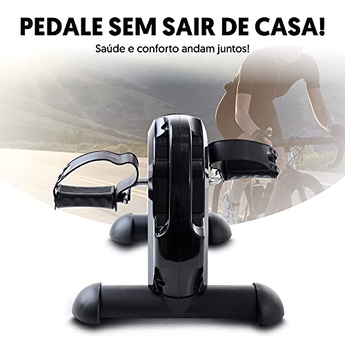 Mini Bike Ergométrica Preta Fisioterapia Simulação Bicicleta Portátil Pro