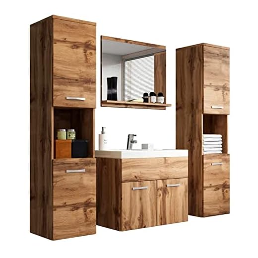 PIASKI Conjunto de Muebles de baño Montreal XL, Juego de Muebles de baño, Lavabo Incluido, Distintos Colores (Wotan)