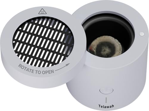 Rotating flip-top Electric Incense Burner bukhoor Portable USB Charging Smart Electronic White Aromatherapy Machine (Special Coal briquette Charcoal Fragrance Type)