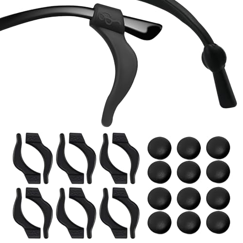 12 Pairs Anti Slip Glasses Grips Universal Ear Hooks Glasses Grips Behind Ears Eyeglasses Temple Cover Ear Silicone Slip Stop Sport Glasses Holder for Sunglasses Reading Glasses