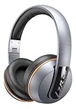 Magnat LZR 588 BT |Over-Ear-Bluetooth-Kopfhörer | aptx | mit integriertem Akku | hält bis zu 19h | Bedienelemente am Kopfhörer - silber/orange