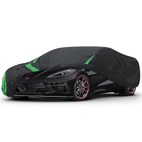 Custom Fit for Chevy Corvette Car Cover in Full Exterior All Weather Protection Waterproof Dustproof Sun Protect with Driver Door Zipper