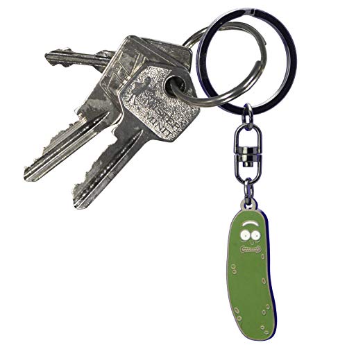 Porte-clés Pickle Rick pour ne plus perdre vos clés de maison grâce à sa couleur verte flash - 2