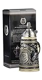 King German Beer Stein, gift-boxed with certificate 0.75 liter tankard, beer mug