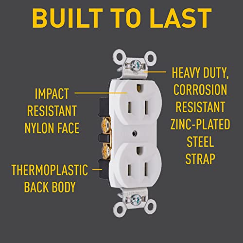 Legrand-Pass & Seymour Crb5262Wcc12 15-Amp/125-Volt Construction Grade Duplex Receptacle, White #TOP3