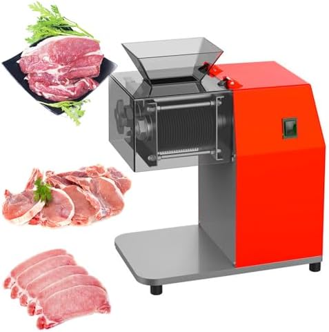 Commercial Meat Grinder, Electric Double-Sided Steak tenderizer, Stainless Steel Automatic Meat Floss Machine, for Steak, Pork, and Lamb. (2.5mm)