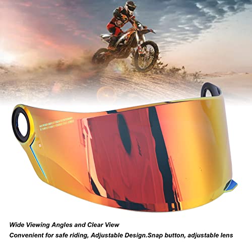 Viseira de Capacete Com Lente Clara, Botão de Pressão Ajustável, Grande Angular, Viseira de Capacete