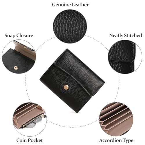 Image of GOIACII Women's Credit Card Holder RFID Blocking Genuine Leather Black