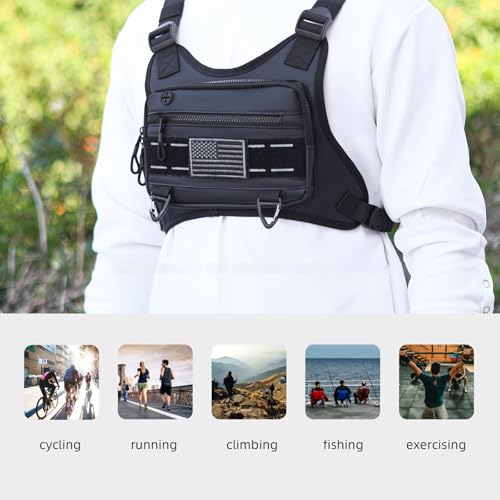 Mochila de pesca y senderismo impermeable para aparejos de pecho ligera 4