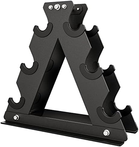 AKYEN Dumbbell Rack, Weight Rack for Dumbbells Compact A-Frame 3-Tier Home Gym Space Saver