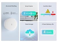SONOFF SNZB-02P Zigbee Temperatur- und Feuchtigkeitssensor,Smart Thermometer Hygrometer mit Komfortalarm,Zigbee Temperatursensor Kompatibel mit Alexa/Google Home/HA/IFTTT,Zigbee Hub Erforderlich. – Ansicht 3