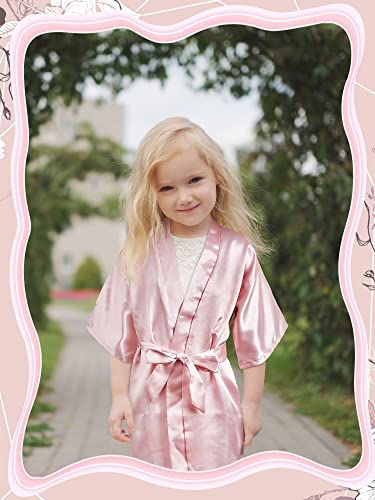 Jecery 2 Pcs Flower Girl Robe Wedding Bridal Bridesmaid Kids Robes For Girls Spa Bathrobes For Girls, Size 6 (Pink) #TOP4