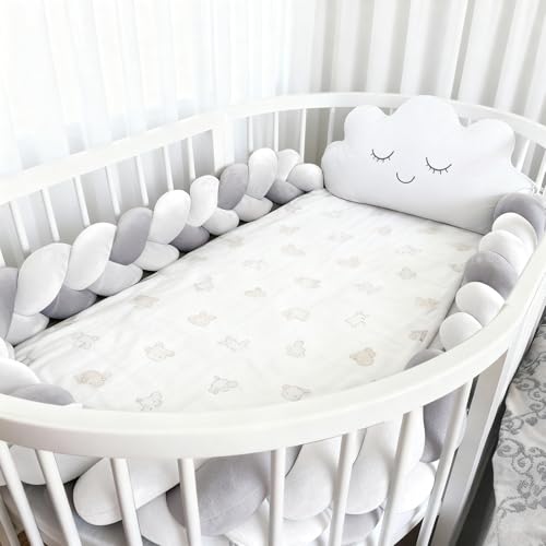 RZYW S10,300CM,Almohada Decorativa Trenza Almohada de Serpiente de Nudo para AnticolisióN Chichonera Cuna Alfombra Anticolisión para Cama