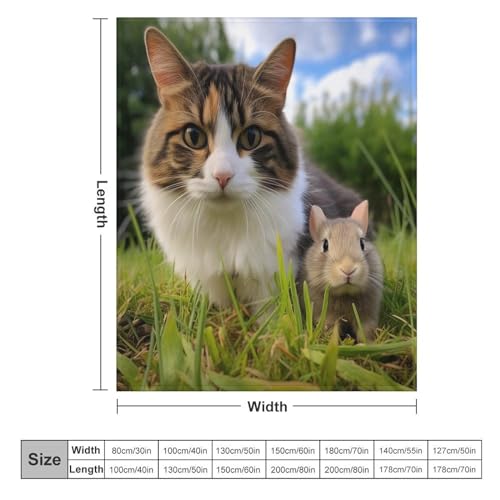 Couverture polaire chat haute qualité flannel durable 100x130