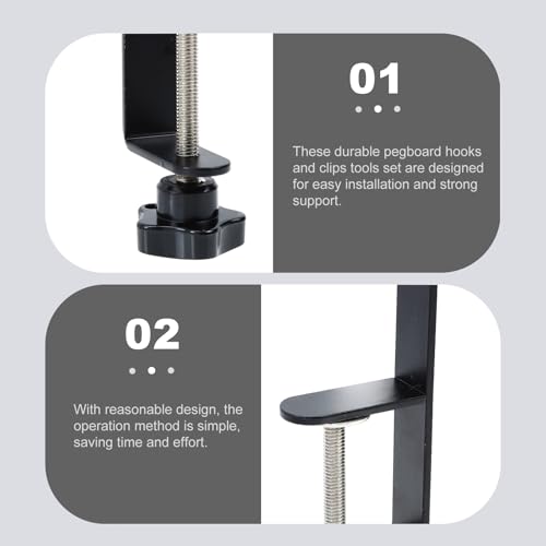 Pièces de panneau perforé anti-vibration, clips de montage pour support en métal