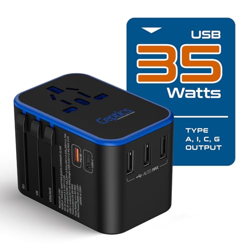 image for Ceptics Universal Travel Adapter, 35W International Power Adapter with