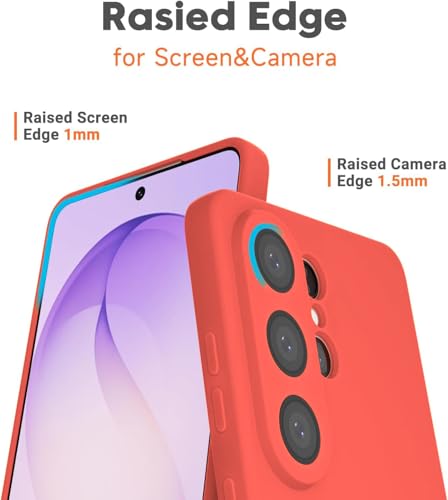 Image of DIZORO Microfiber Candy Case Compatible with Samsung S26 Ultra 5g Smooth Touch Cushion Liquid Soft Silicone Gel Rubber Phone Cases Non-Slip Full Body Protective Shockproof Back Cover (Orange)