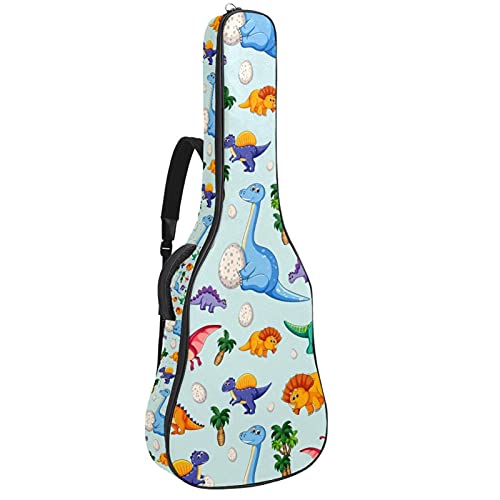 Housse guitare basse imperméable zippée pour acoustique classique folk électrique dinosaure