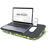Millhome Lap Desk | Portable Laptop Desk – Fits Up to 17.3" Laptops – Detachable & Washable Cushion, Phone Holder, Device Ledge – for Writing, Working, Reading on Bed, Couch, Sofa, Floor – Green Palm