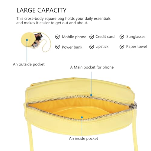 Image of Circle Crossbody Bag for Women NYLON Circle Purse with Zipper Adjustable Knot Shoulder Straps