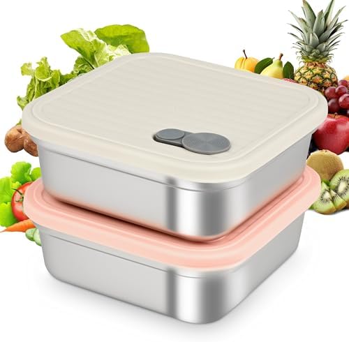 2 Pack Stainless Steel Sandwich Containers, 20oz Leakproof Reusable Metal Lunch Boxes with Silicone Lids, BPA-Free Meal Prep Food Storage Containers for Snacks, Fruits, Salad, Travel & Office Lunch - Thumbnail 3