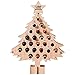 Estante de vino para árbol de Navidad Adviento de madera Cuenta regresiva de Navidad 24 días Novedad Soporte para botella de vino Decoración Regalos para niños Adultos Soporte para alcohol de de