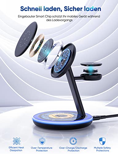 iPhone Ladestation Tomanto MagSafe 3 in 1 Wireless Charger