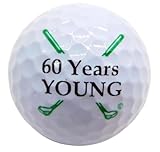 Westmon Works 60th Birthday Golf Ball Sixty Years Young Novelty Golfer Present for Dad or Golfing Fan